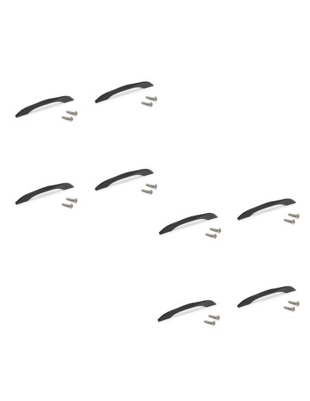 Emuca Lotto di 8 maniglie per mobili Varna, L181mm, interasse 160mm, Zama, Verniciato nero