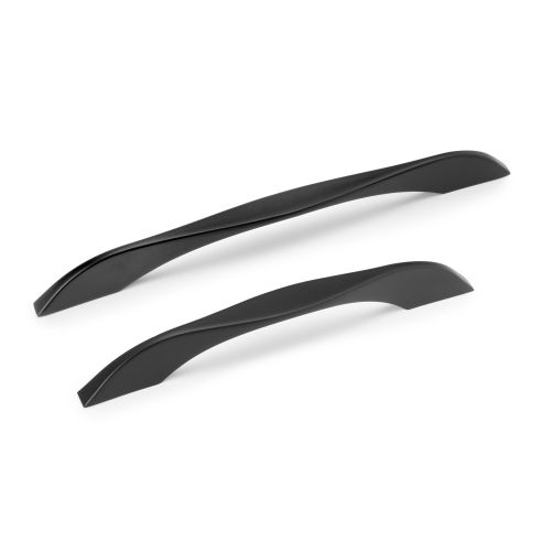 Emuca Lotto di 8 maniglie per mobili Varna, L181mm, interasse 160mm, Zama, Verniciato nero