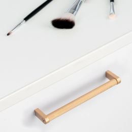 Emuca Lotto di 5 maniglie per mobili Bergen, L173mm, interasse 160mm, Alluminio, Verniciato oro 2