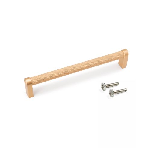 Emuca Lotto di 5 maniglie per mobili Bergen, L173mm, interasse 160mm, Alluminio, Verniciato oro