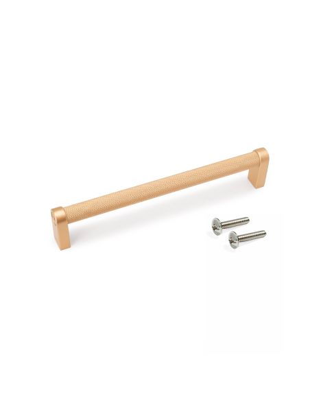 Emuca Lotto di 5 maniglie per mobili Bergen, L173mm, interasse 160mm, Alluminio, Verniciato oro