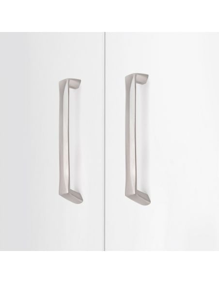 Emuca Lotto di 10 maniglie per mobili Canton, L206mm, interasse 192mm, Zama, Nichel satinato