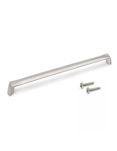 Emuca Lotto di 10 maniglie per mobili Canton, L206mm, interasse 192mm, Zama, Nichel satinato