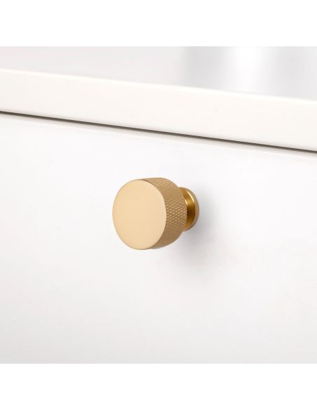 Emuca Lotto di 10 pomoli per mobili Argos, diametro 30mm, Alluminio, Oro