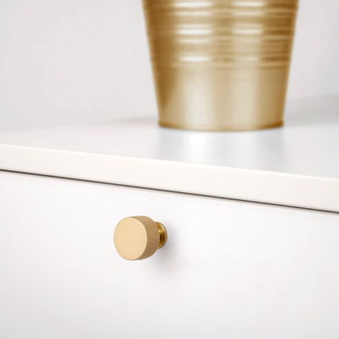 Emuca Lotto di 10 pomoli per mobili Argos, diametro 30mm, Alluminio, Oro