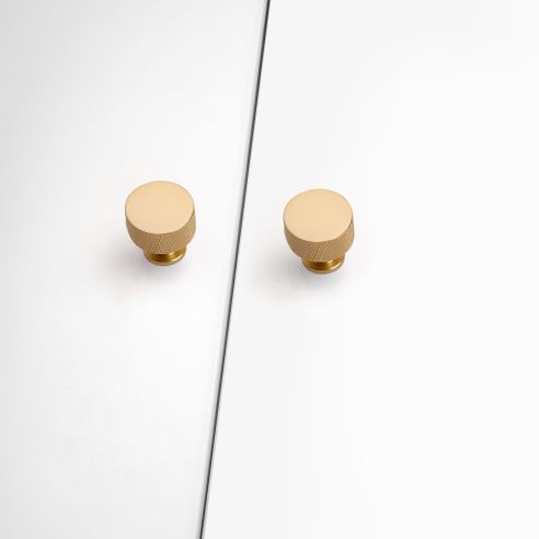 Emuca Lotto di 10 pomoli per mobili Argos, diametro 30mm, Alluminio, Oro