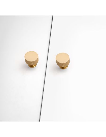 Emuca Lotto di 10 pomoli per mobili Argos, diametro 30mm, Alluminio, Oro