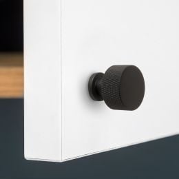 Emuca Lotto di 10 pomoli per mobili Argos, diametro 30mm, Alluminio, Verniciato nero 2