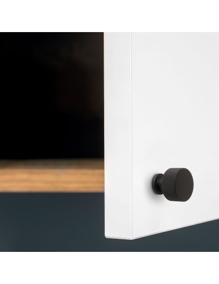 Emuca Lotto di 10 pomoli per mobili Argos, diametro 30mm, Alluminio, Verniciato nero