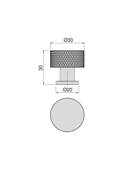 Emuca Lotto di 10 pomoli per mobili Argos, diametro 30mm, Alluminio, Verniciato nero
