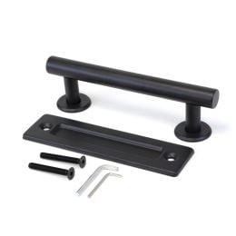 Emuca Maniglia per porte scorrevoli in legno Pasadena, lunghezza 240 mm, interasse 180 mm, Acciaio, texture Nera