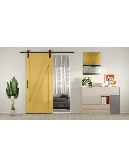 Emuca Maniglia per porte scorrevoli in legno Pasadena, lunghezza 240 mm, interasse 180 mm, Acciaio, texture Nera