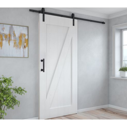 Emuca Maniglia per porte scorrevoli in legno Pasadena, lunghezza 240 mm, interasse 180 mm, Acciaio, texture Nera