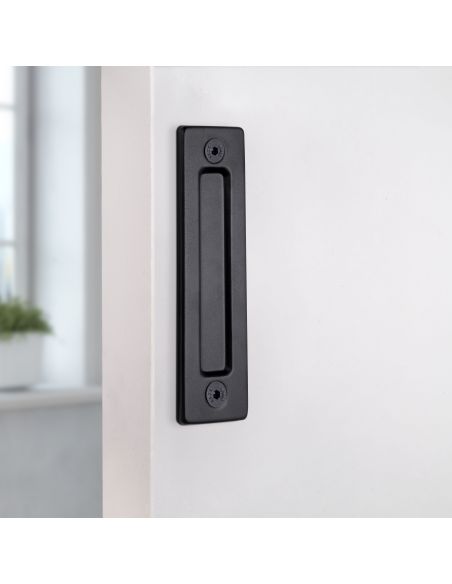 Emuca Maniglia per porte scorrevoli in legno Pasadena, lunghezza 240 mm, interasse 180 mm, Acciaio, texture Nera