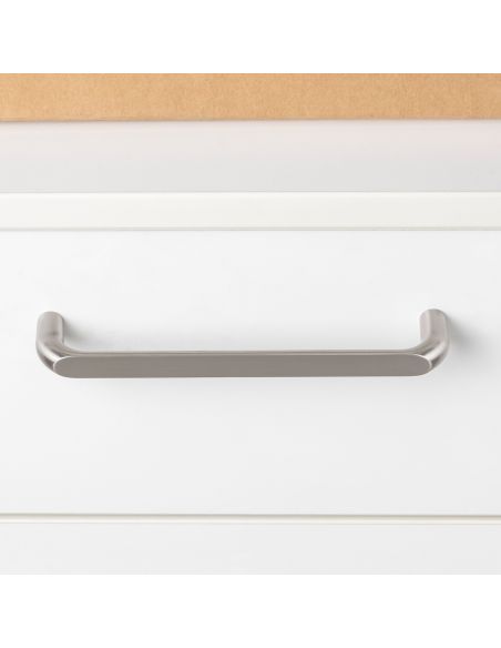 Emuca Lotto di 20 maniglie per mobili Zagreb, L236mm, interasse 224mm, Zama, Nichel satinato