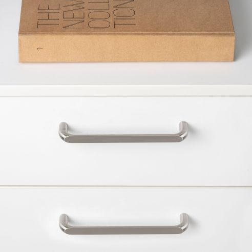 Emuca Lotto di 20 maniglie per mobili Zagreb, L236mm, interasse 224mm, Zama, Nichel satinato