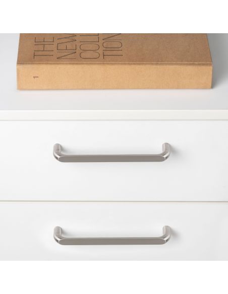 Emuca Lotto di 20 maniglie per mobili Zagreb, L236mm, interasse 224mm, Zama, Nichel satinato