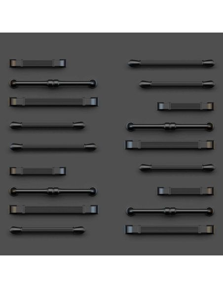 Emuca Lotto di 20 maniglie per mobili Suez, L184mm, interasse 160mm, Alluminio, Verniciato nero