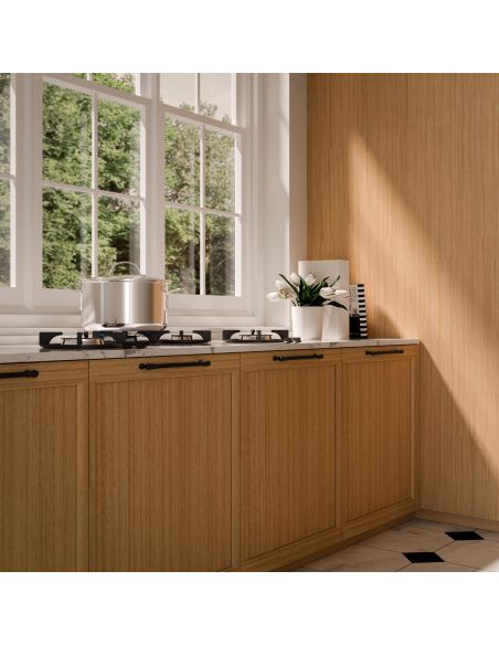 Emuca Lotto di 20 maniglie per mobili Suez, L184mm, interasse 160mm, Alluminio, Verniciato nero