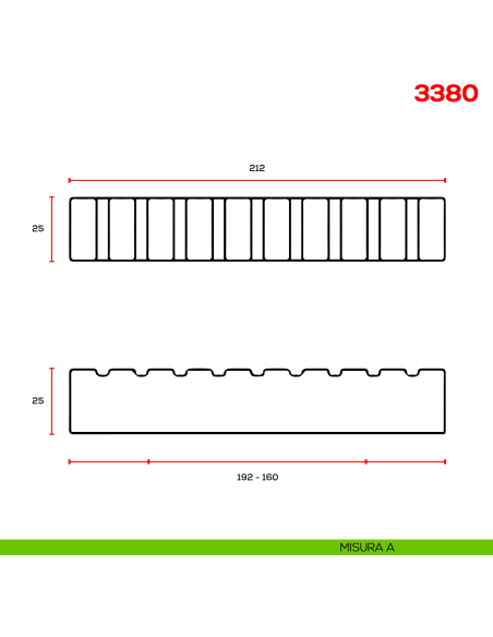 Maniglia per mobile 3380 Mital disegno A