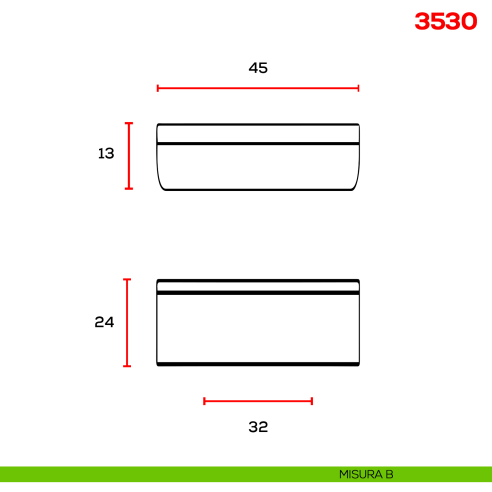 Maniglia per mobile 3530 Mital disegno B