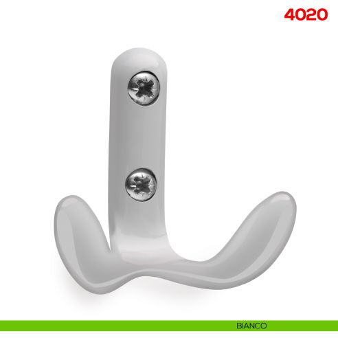 Gancio appendiabiti a parete in metallo Mital 4020 bianco