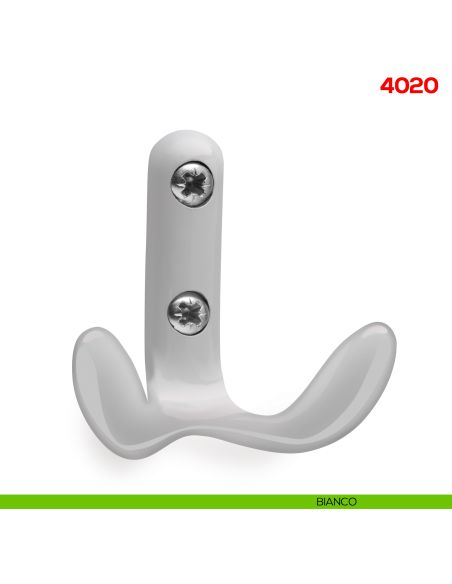 Gancio appendiabiti a parete in metallo Mital 4020 bianco