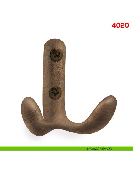 Gancio appendiabiti a parete in metallo Mital 4020 bronzo opaco