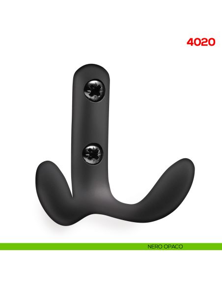 Gancio appendiabiti a parete in metallo Mital 4020 nero opaco