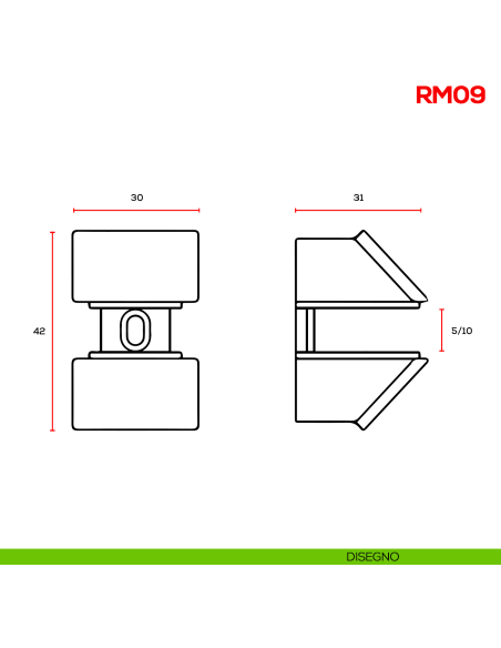 Reggimensola per vetro Mital RM09 disegno
