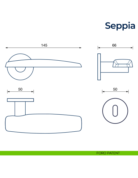 Maniglia per porta Seppia Frascio foro patent