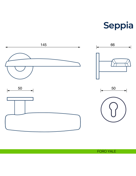 Maniglia per porta Seppia Frascio foro yale