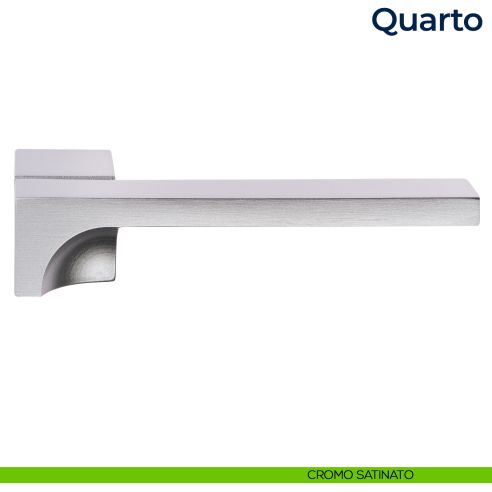 Maniglia per porta Quarto Frascio con rosetta minimale cromo satinato