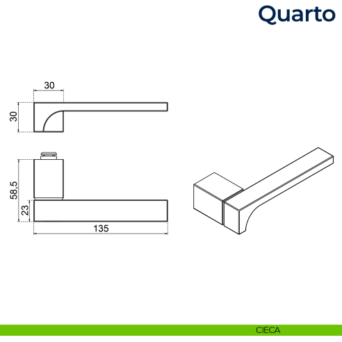 Maniglia per porta Quarto Frascio con rosetta minimale cieca