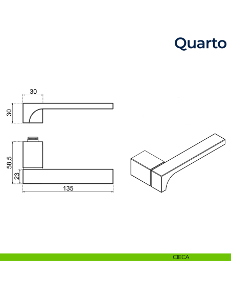 Maniglia per porta Quarto Frascio con rosetta minimale cieca