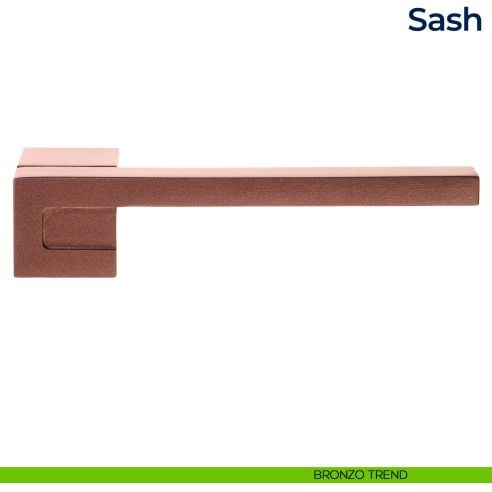 Maniglia per porta Sash Frascio con rosetta minimale bronzo trend