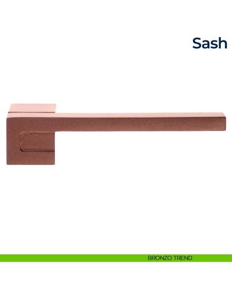 Maniglia per porta Sash Frascio con rosetta minimale bronzo trend