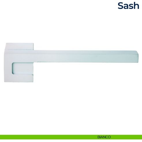 Maniglia per porta Sash Frascio con rosetta minimale bianco