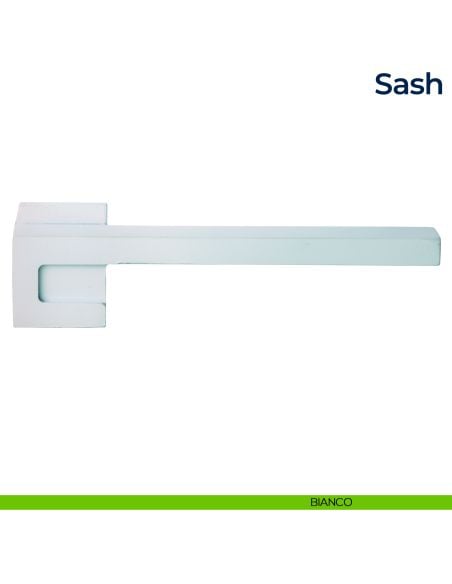 Maniglia per porta Sash Frascio con rosetta minimale bianco
