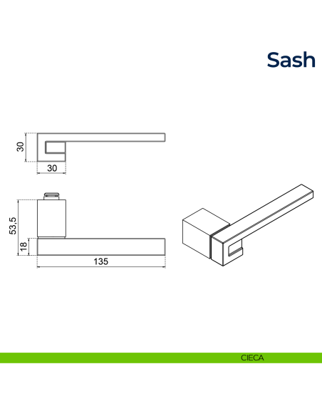 Maniglia per porta Sash Frascio con rosetta minimale cieca