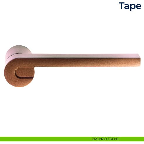 Maniglia per porta Tape Frascio con rosetta minimale bronzo trend