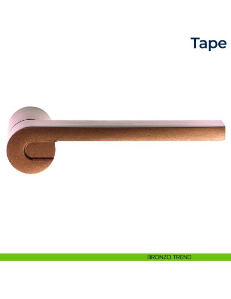 Maniglia per porta Tape Frascio con rosetta minimale bronzo trend