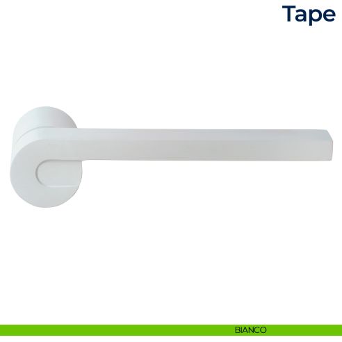 Maniglia per porta Tape Frascio con rosetta minimale bianco