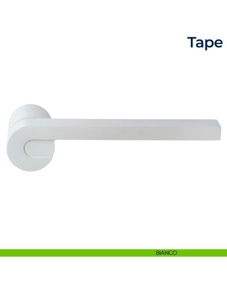 Maniglia per porta Tape Frascio con rosetta minimale bianco