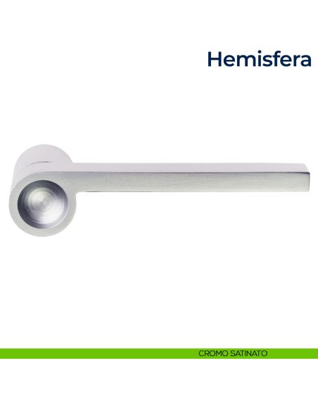 Maniglia per porta Hemisfera Frascio con rosetta minimale cromo satinato