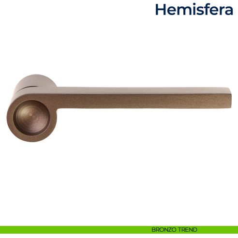 Maniglia per porta Hemisfera Frascio con rosetta minimale bronzo trend