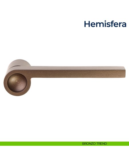Maniglia per porta Hemisfera Frascio con rosetta minimale bronzo trend