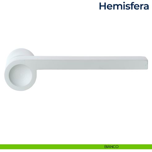 Maniglia per porta Hemisfera Frascio con rosetta minimale bianco