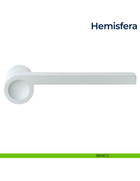 Maniglia per porta Hemisfera Frascio con rosetta minimale bianco