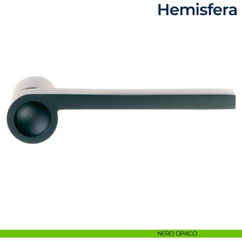 Maniglia per porta Hemisfera Frascio con rosetta minimale nero